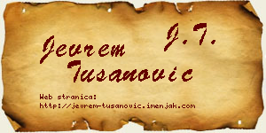 Jevrem Tušanović vizit kartica